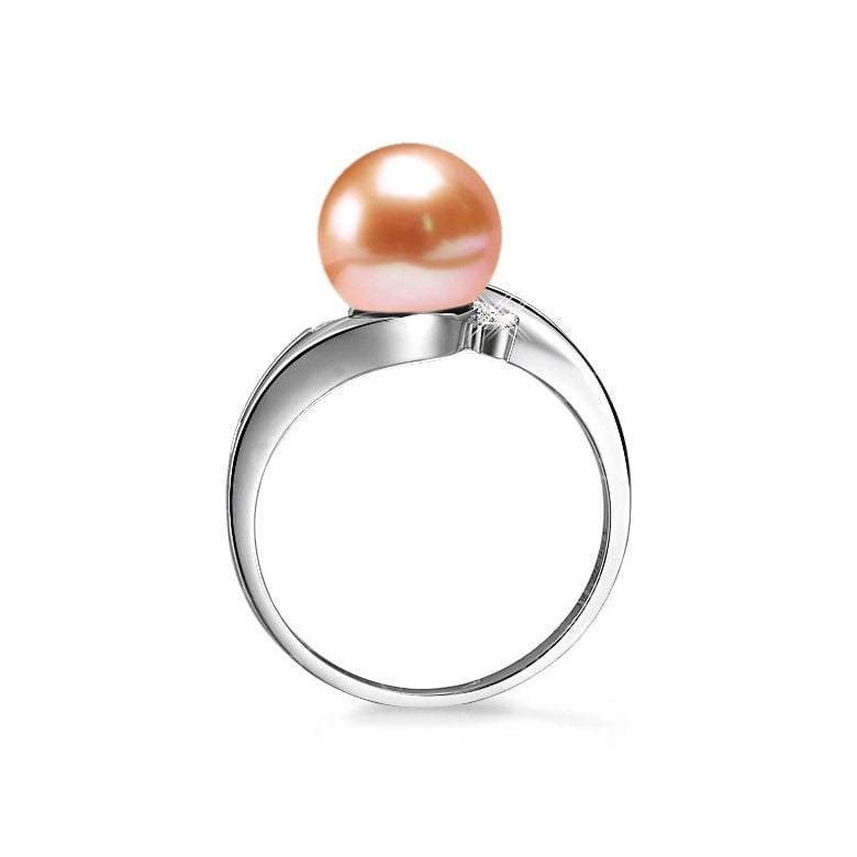 Anello Feuilles de Style - Oro Bianco 18kt e Perla d'Acqua Dolce - 7