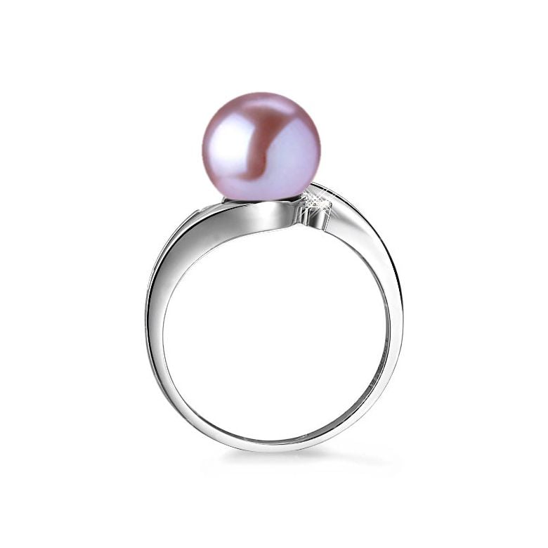 Anello Feuilles de Style - Oro Bianco 18kt e Perla d'Acqua Dolce - 9