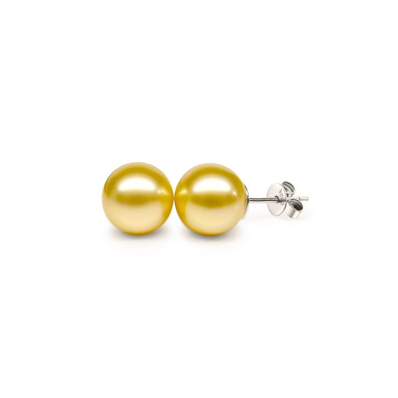 Orecchini A Lobo Edward - Perni in Oro Bianco e Perle Gold - 1