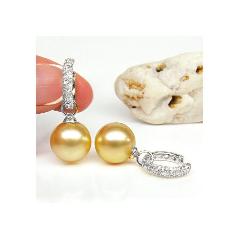 Orecchini Alicante - Oro Bianco e Perle dei Mari del Sud - 2
