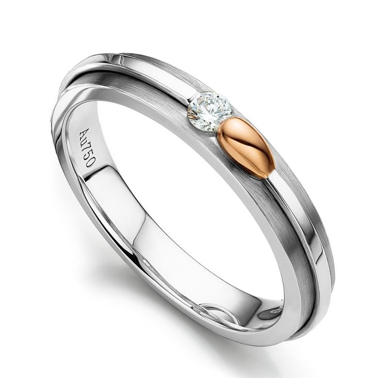 Anello -  2 Ori - Diamante 0.120ct - 1