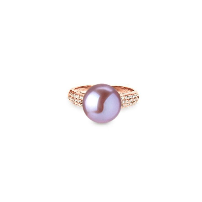 Anello Cyrène. Perle Lavande Oro rosa, Diamanti - 1