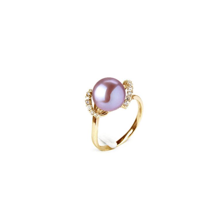 Anello Byzance - Oro Giallo 18kt, Diamanti e Perla d'Acqua Dolce - 1