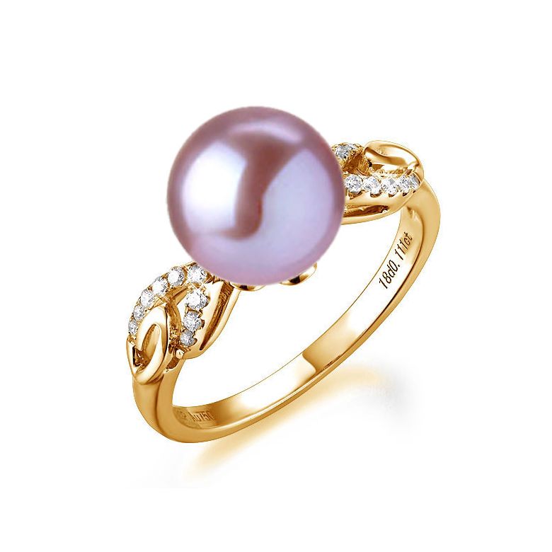 Anello Couple Danseur - Oro Giallo 18kt, Diamanti e Perla d'Acqua Dolce - 1