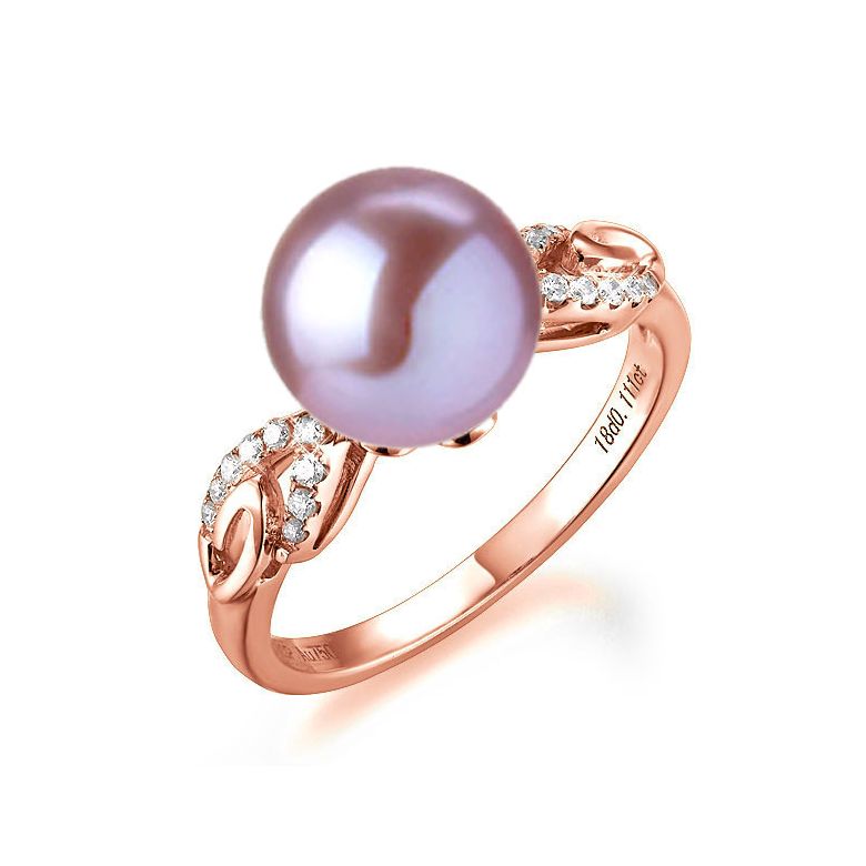 Anello Couple Danseur - Oro Rosa 18kt, Diamanti e Perla d'Acqua Dolce - 1