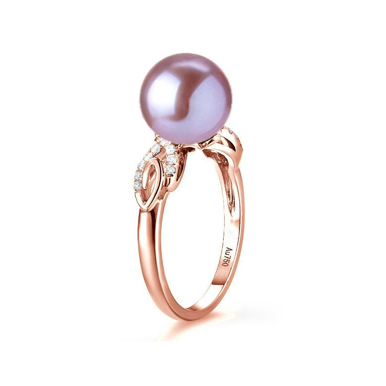 Anello Couple Danseur - Oro Rosa 18kt, Diamanti e Perla d'Acqua Dolce - 3