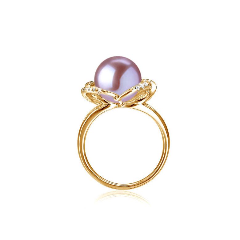 Anello Monde Floral - Oro Giallo, Perla d'Acqua Dolce - 2