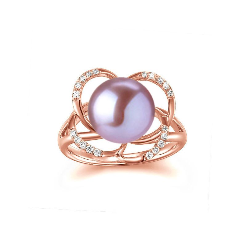 Anello Monde Floral - Oro Rosa, Perla d'Acqua Dolce - 3