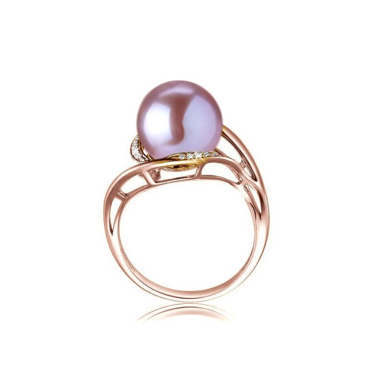 Anello Antalya - Oro Rosa, Perla d'Acqua Dolce Lavanda - 2