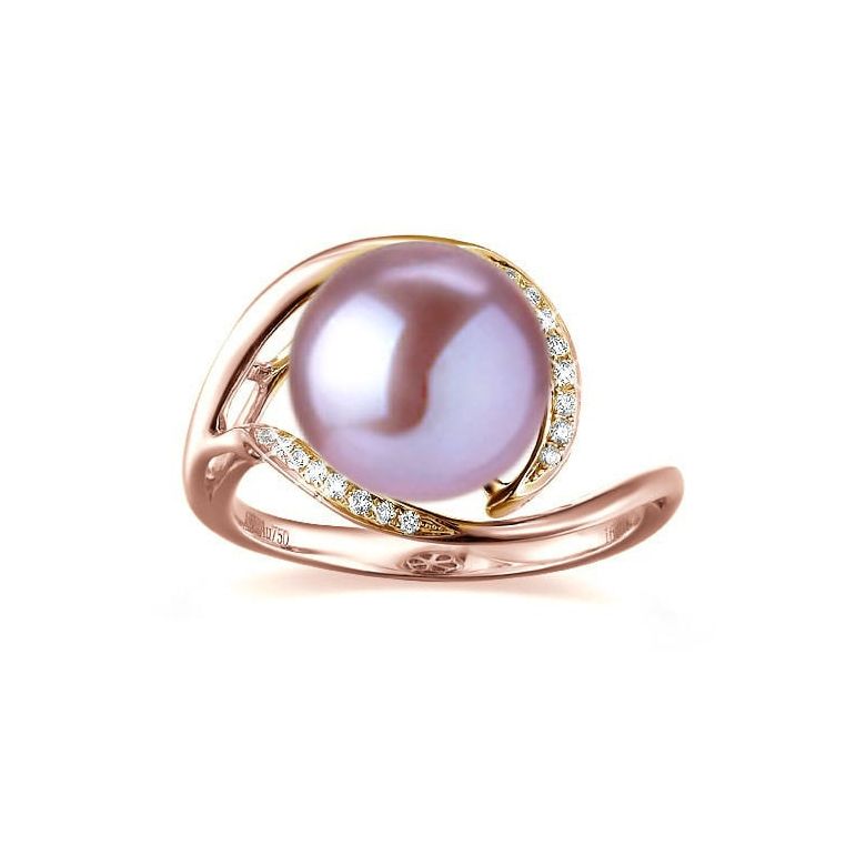 Anello Antalya - Oro Rosa, Perla d'Acqua Dolce Lavanda - 3