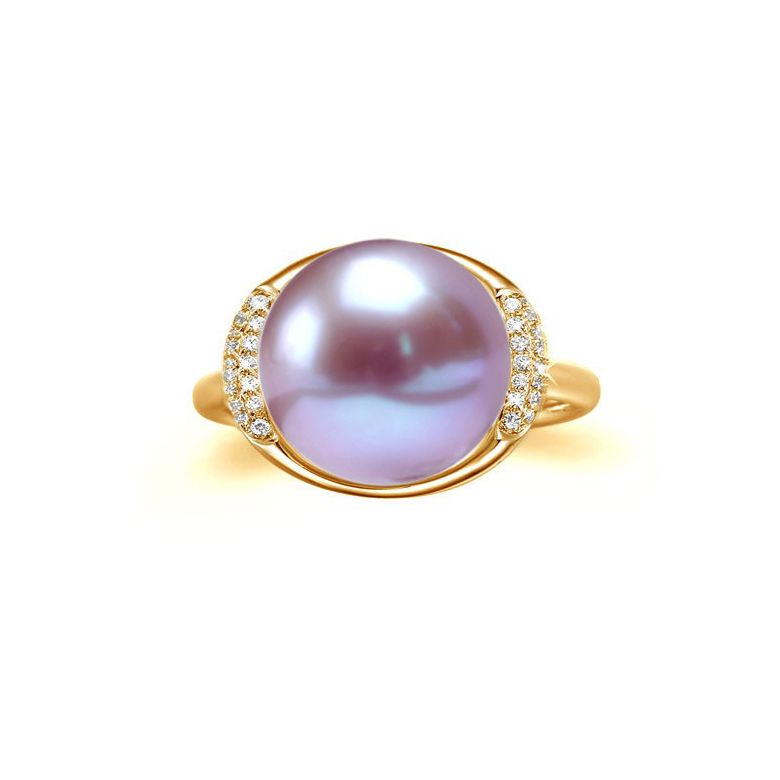 Anello Circulaire - Oro Giallo, Perla d'Acqua Dolce Bianca - 10