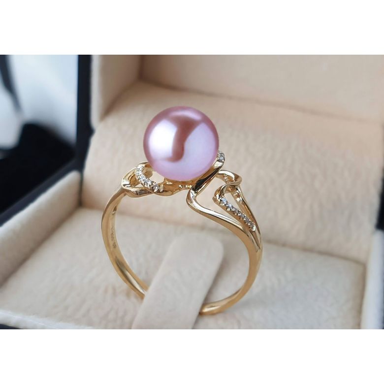 Anello Corinthe - Oro Giallo, Perla d'Acqua Dolce - 2