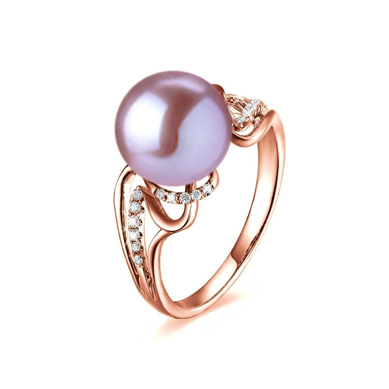 Anello Corinthe - Oro Rosa, Perla d'Acqua Dolce - 1