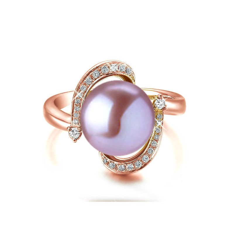 Anello Voluptueuse - Oro Rosa, Perla d'Acqua Dolce - 5