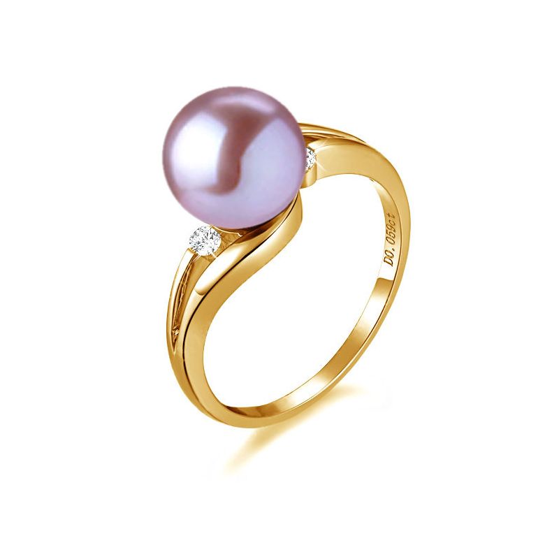 Anello Feuilles de Style - Oro Giallo 18kt e Perla d'Acqua Dolce - 1