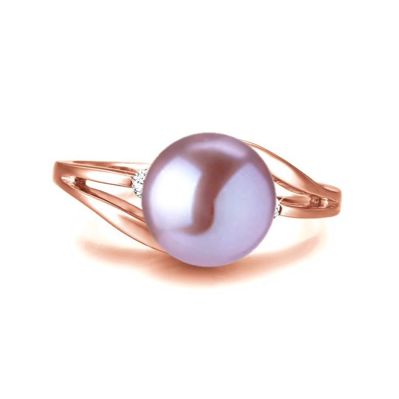 Anello Feuilles de Style - Oro Rosa 18kt e Perla d'Acqua Dolce - 2