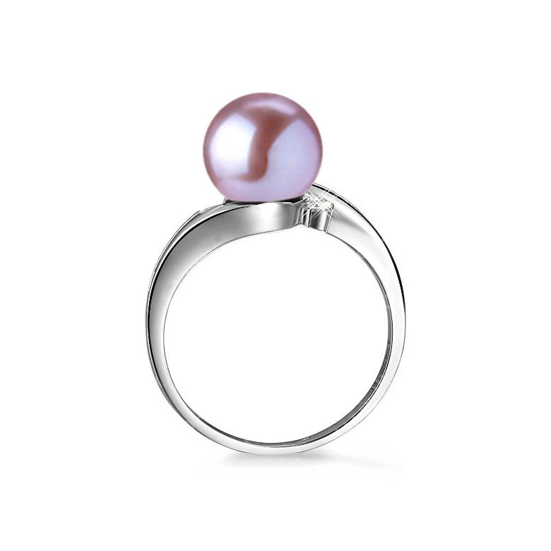 Anello Feuilles de Style - Oro Bianco 18kt e Perla d'Acqua Dolce - 2