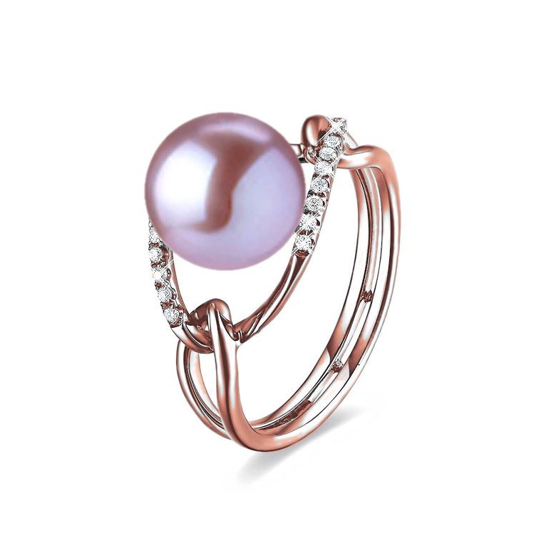 Anello À l'Unisson - Oro Rosa, Perla d'Acqua Dolce - 1