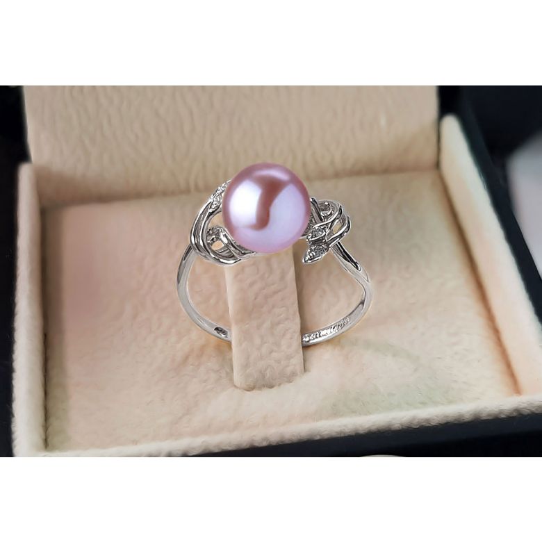 Anello Calisto - Oro Bianco 18kt e Perla d'Acqua Dolce - 2