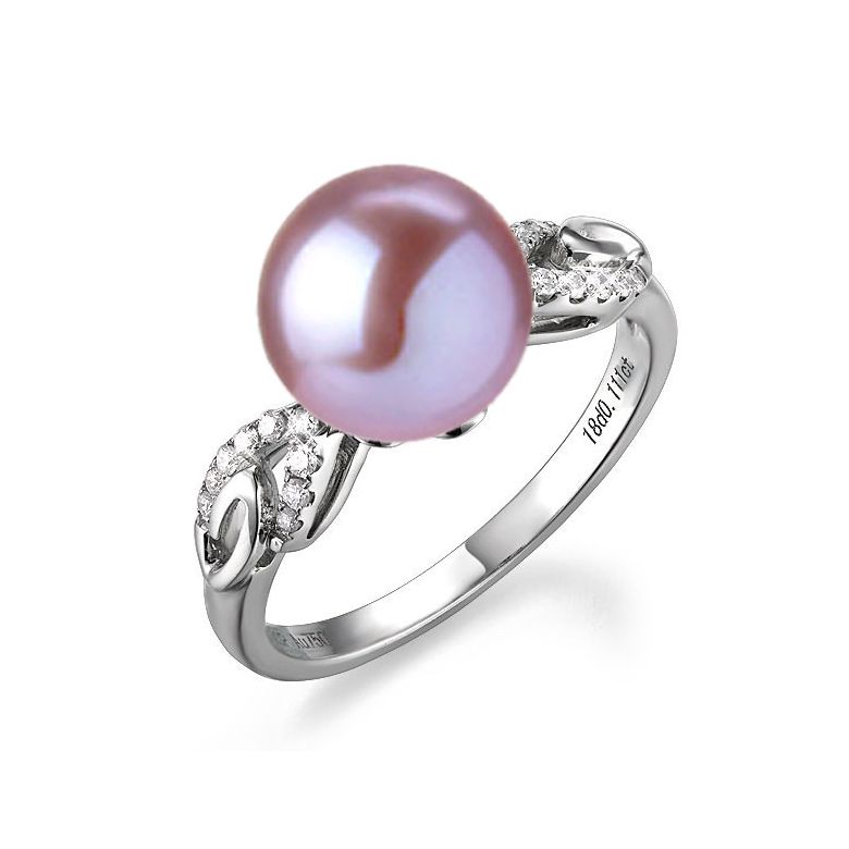 Anello Couple Danseur - Oro Bianco 18kt, Diamanti e Perla d'Acqua Dolce - 1