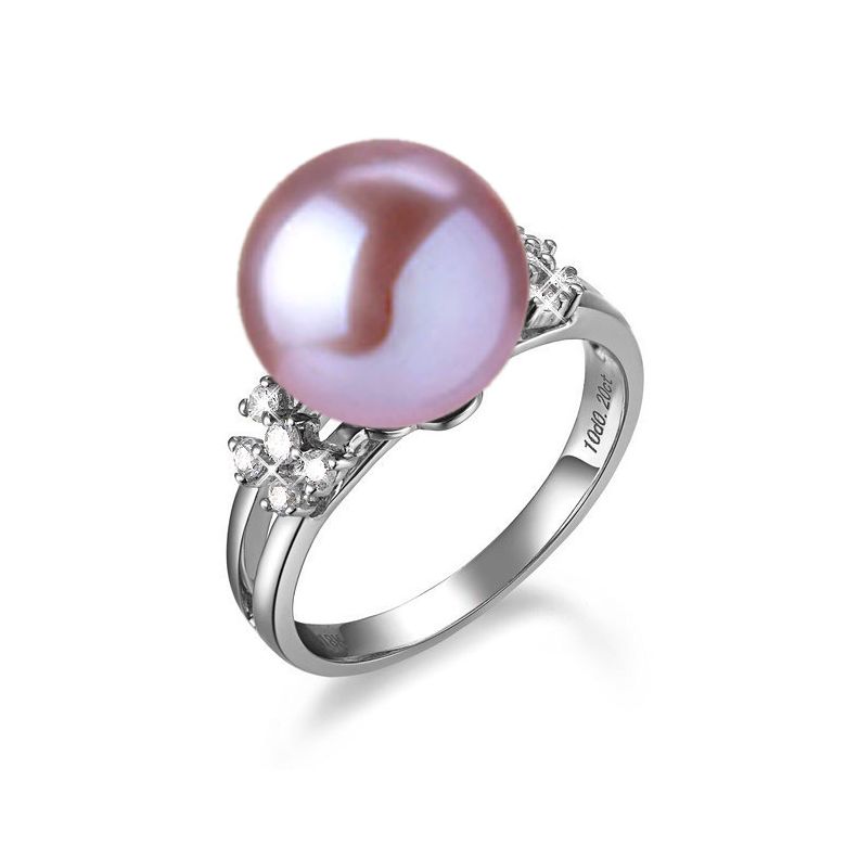 Anello Alexandrie - Oro Bianco, Perla d'Acqua Dolce - 1