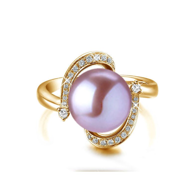 Anello Voluptueuse - Oro Giallo, Perla d'Acqua Dolce - 5