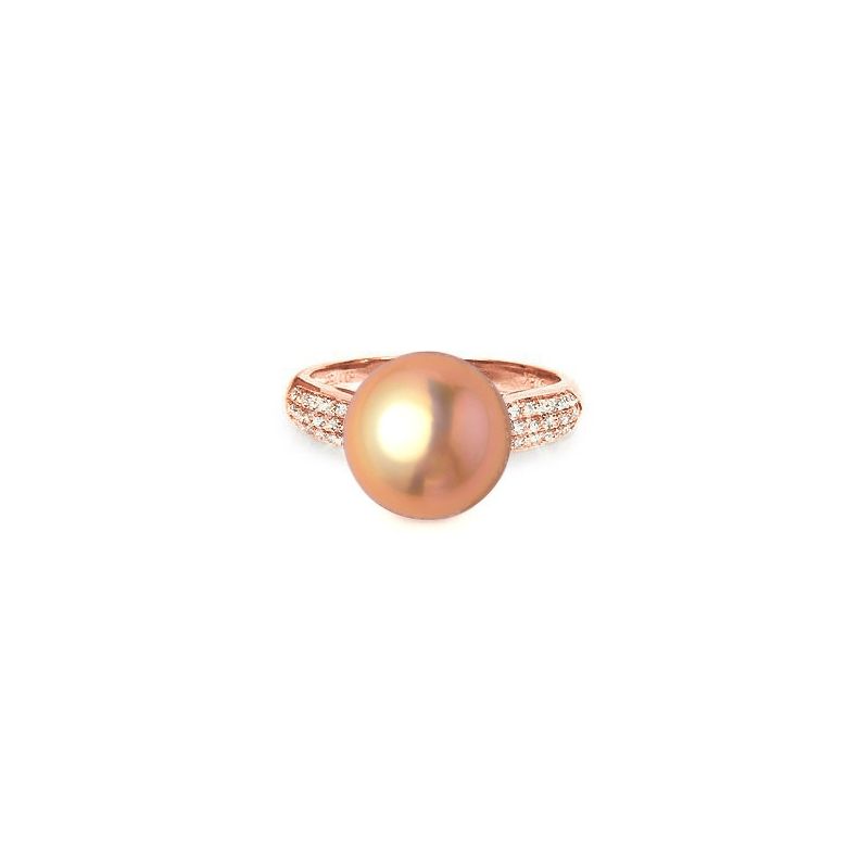 Anello Cyrène - Oro Rosa, Perla d'Acqua Dolce Rosa - 1