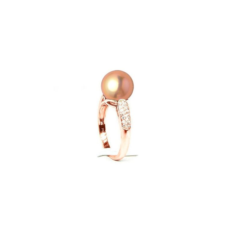 Anello Cyrène - Oro Rosa, Perla d'Acqua Dolce Rosa - 3