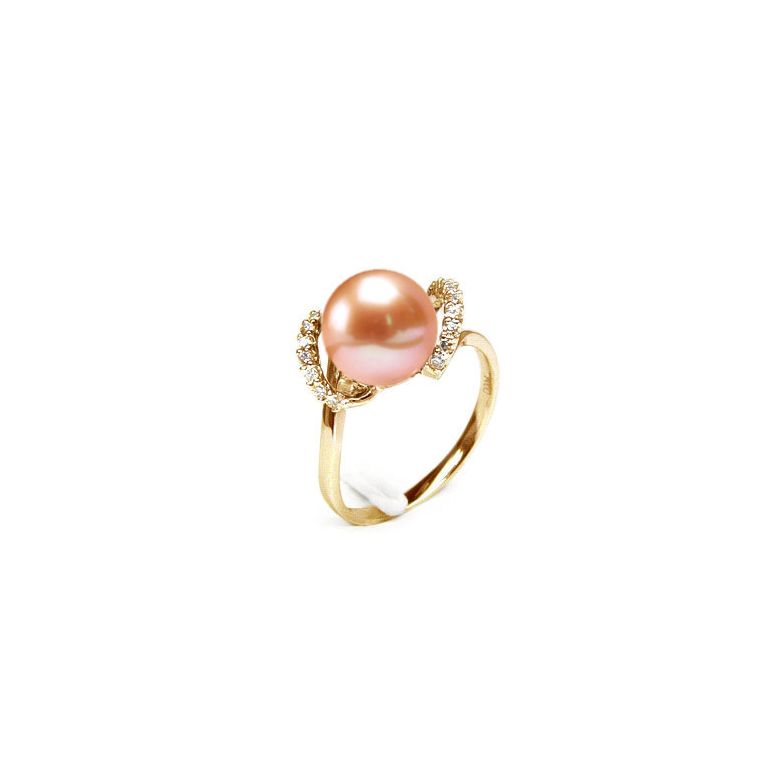 Anello Byzance - Oro Giallo 18kt, Diamanti e Perla d'Acqua Dolce - 1