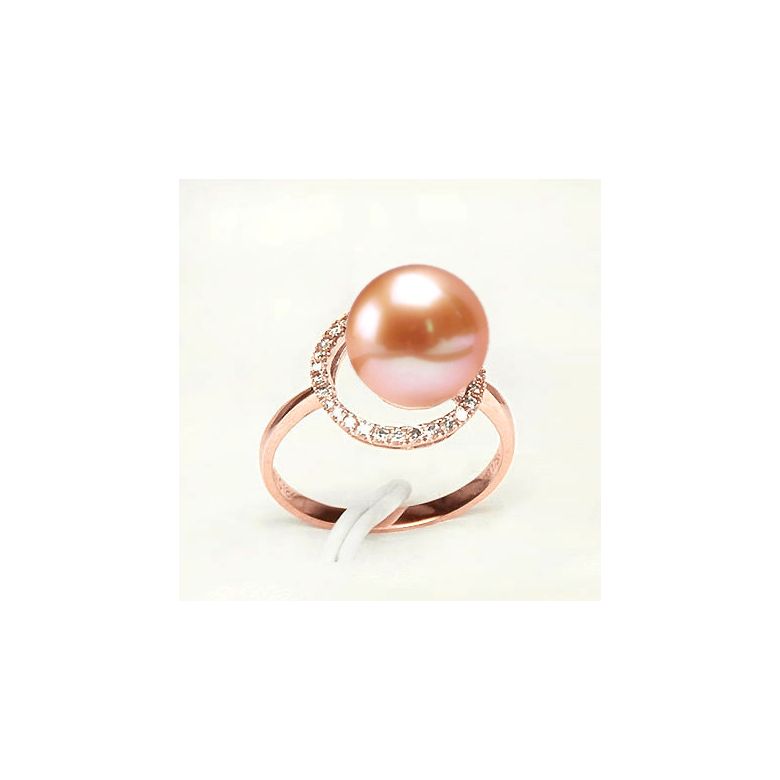 Anello Encerclement - Oro Rosa, Perla d'Acqua Dolce - 2
