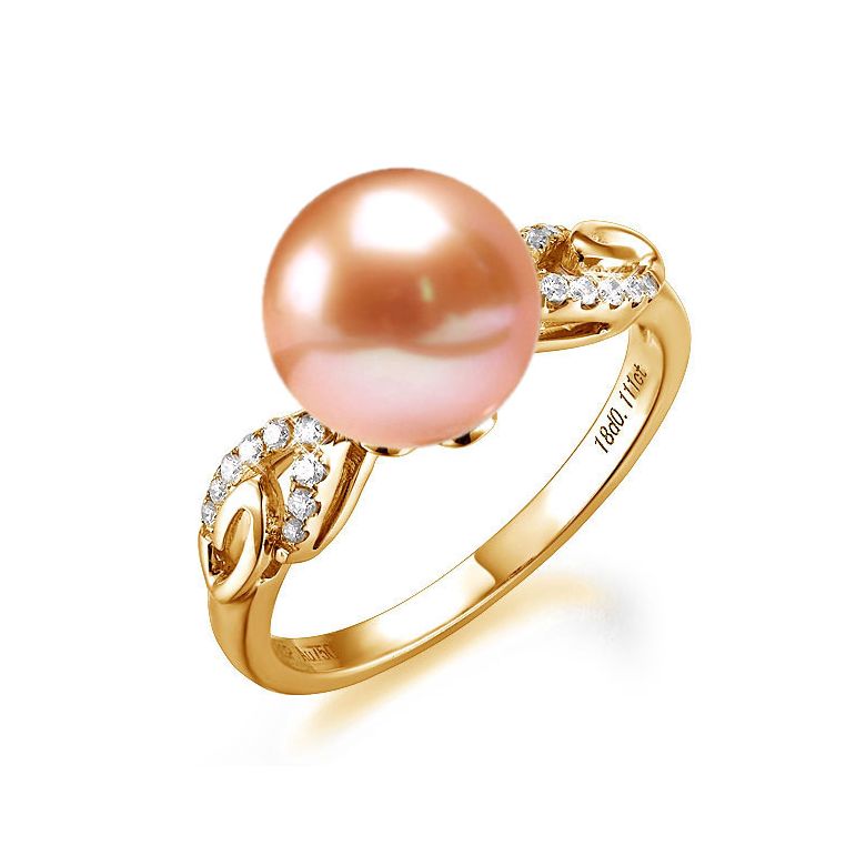 Anello Couple Danseur - Oro Giallo 18kt, Diamanti e Perla d'Acqua Dolce - 1