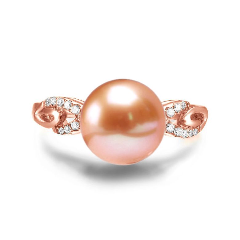 Anello Couple Danseur - Oro Rosa 18kt, Diamanti e Perla d'Acqua Dolce - 2