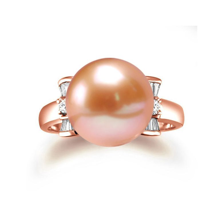 Anello Nodo Farfalla - Oro Rosa, Perla d'Acqua Dolce Rosa - 2