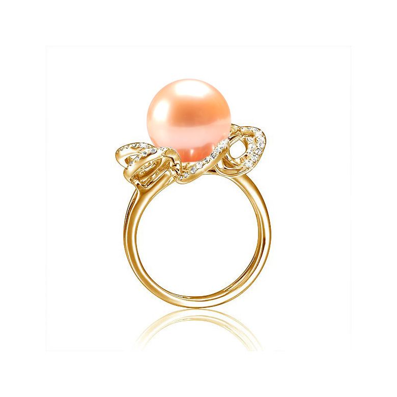 Anello Fleur Perlée - Oro Giallo, Perla d'Acqua Dolce Bianca - 5
