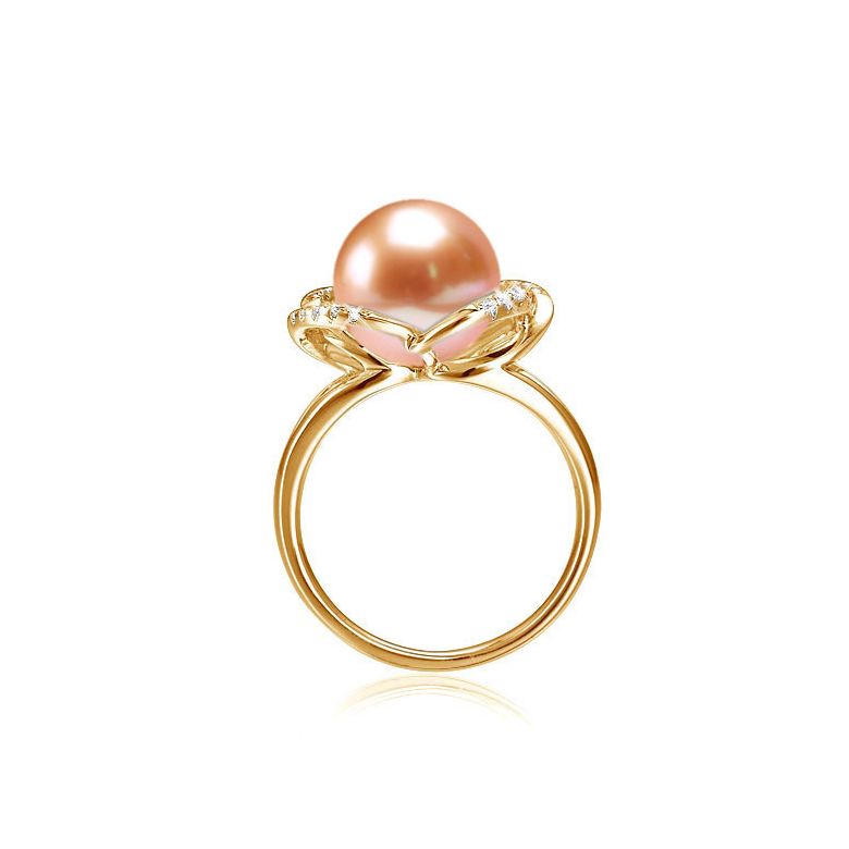 Anello Monde Floral - Oro Giallo, Perla d'Acqua Dolce - 3