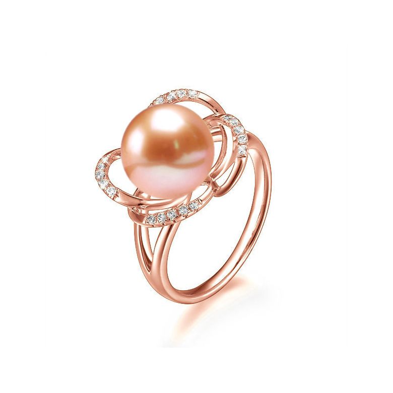 Anello Monde Floral - Oro Rosa, Perla d'Acqua Dolce - 1