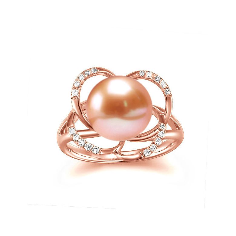 Anello Monde Floral - Oro Rosa, Perla d'Acqua Dolce - 2