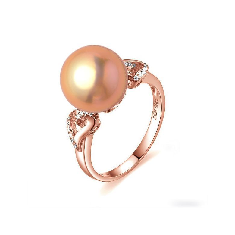 Anello Coeur de Perle - Oro Rosa, Perla d'Acqua Dolce Rosa - 1