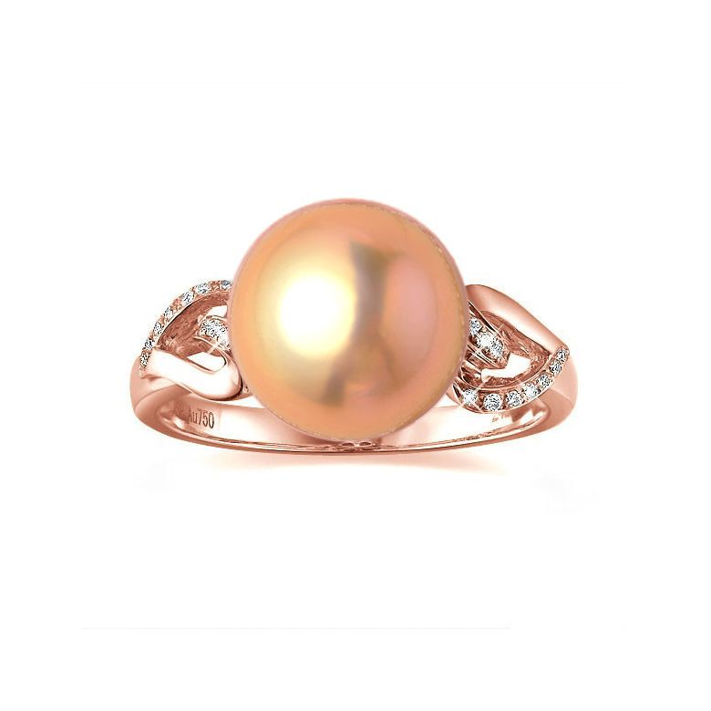 Anello Coeur de Perle - Oro Rosa, Perla d'Acqua Dolce Rosa - 2