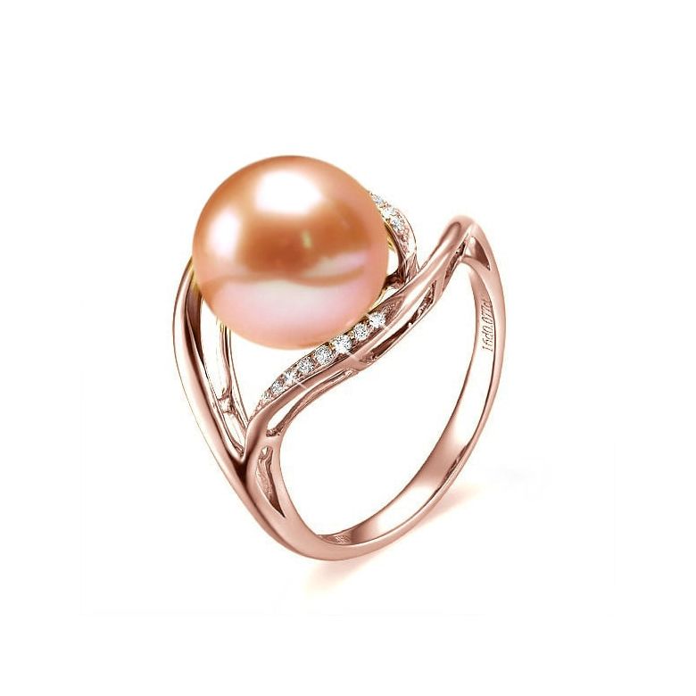 Anello Antalya - Oro Rosa, Perla d'Acqua Dolce Rosa - 1