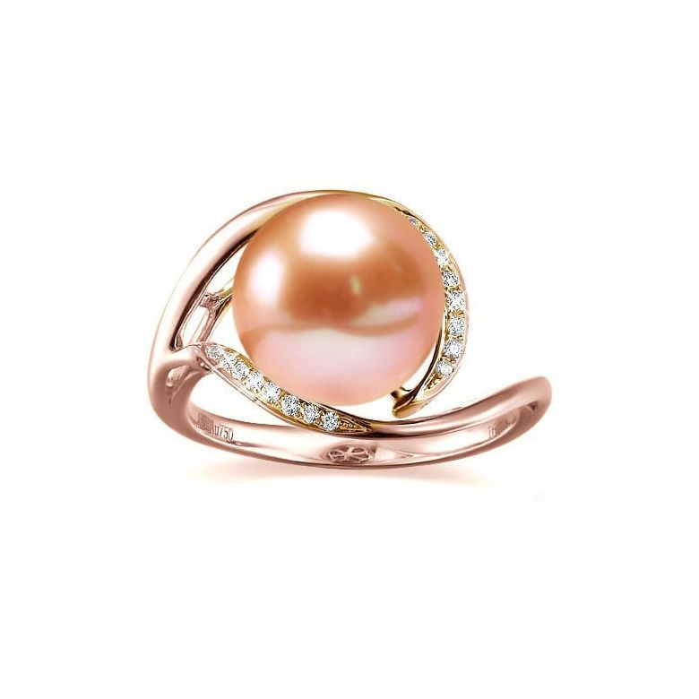 Anello Antalya - Oro Rosa, Perla d'Acqua Dolce Rosa - 2