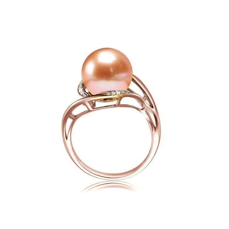 Anello Antalya - Oro Rosa, Perla d'Acqua Dolce Rosa - 3