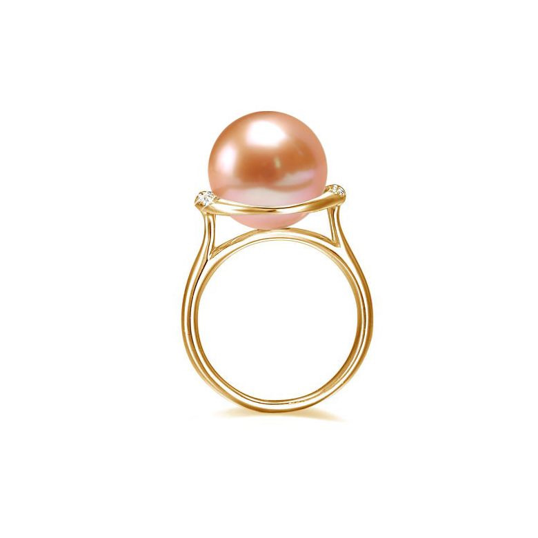 Anello Circulaire - Oro Giallo, Perla d'Acqua Dolce Bianca - 8