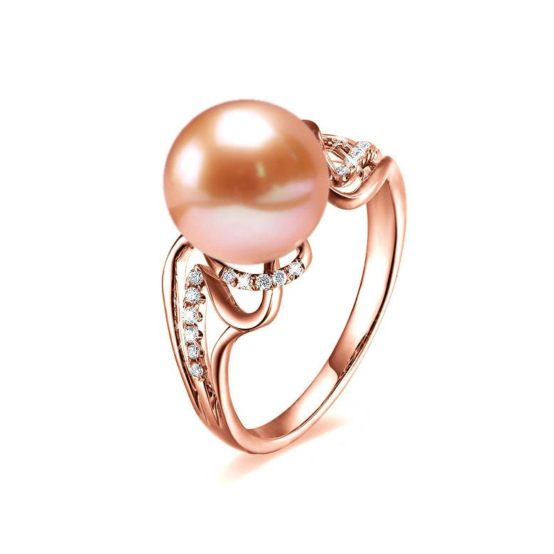 Anello Corinthe - Oro Rosa, Perla d'Acqua Dolce - 1