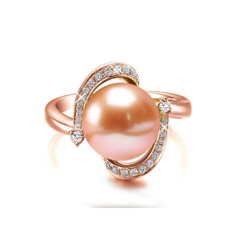Anello Voluptueuse - Oro Rosa, Perla d'Acqua Dolce - 5