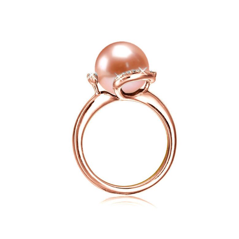Anello Voluptueuse - Oro Rosa, Perla d'Acqua Dolce - 6