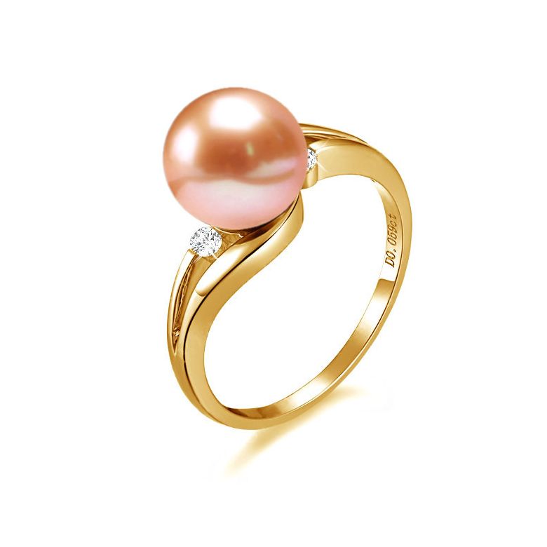 Anello Feuilles de Style - Oro Giallo 18kt e Perla d'Acqua Dolce - 1