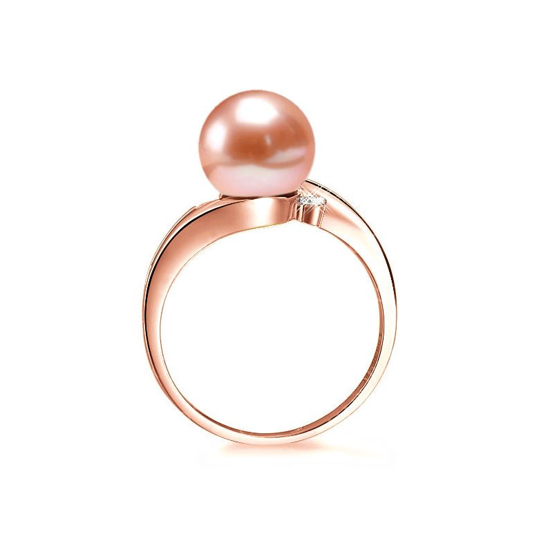 Anello Feuilles de Style - Oro Rosa 18kt e Perla d'Acqua Dolce - 3
