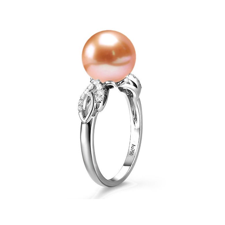 Anello Couple Danseur - Oro Bianco 18kt, Diamanti e Perla d'Acqua Dolce - 2