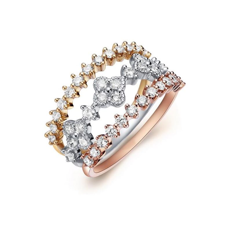 Anello Trio Danzante - 3 Ori e Diamanti | Classic Three Light - 1